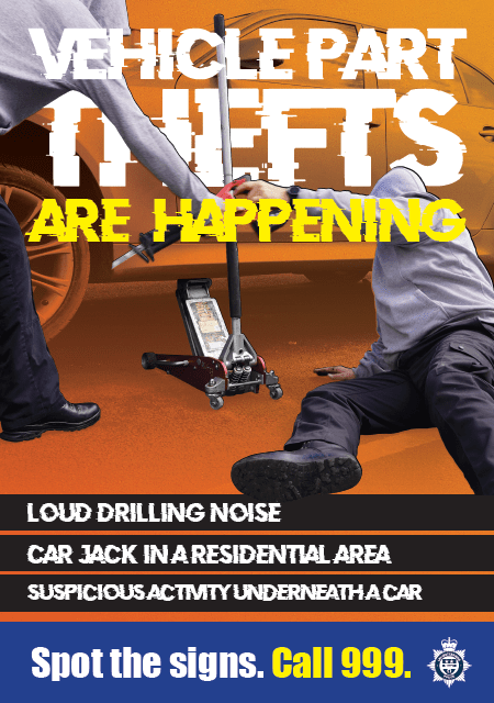 Vehicle part thefts are happening police advert