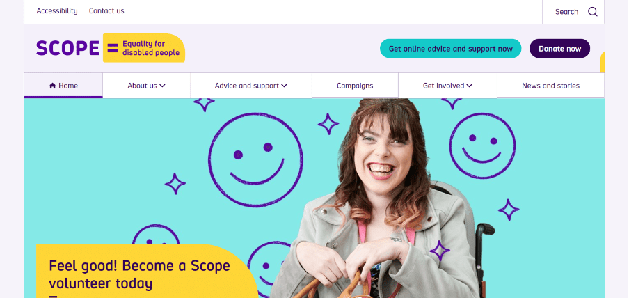 Screenshot of Scope website