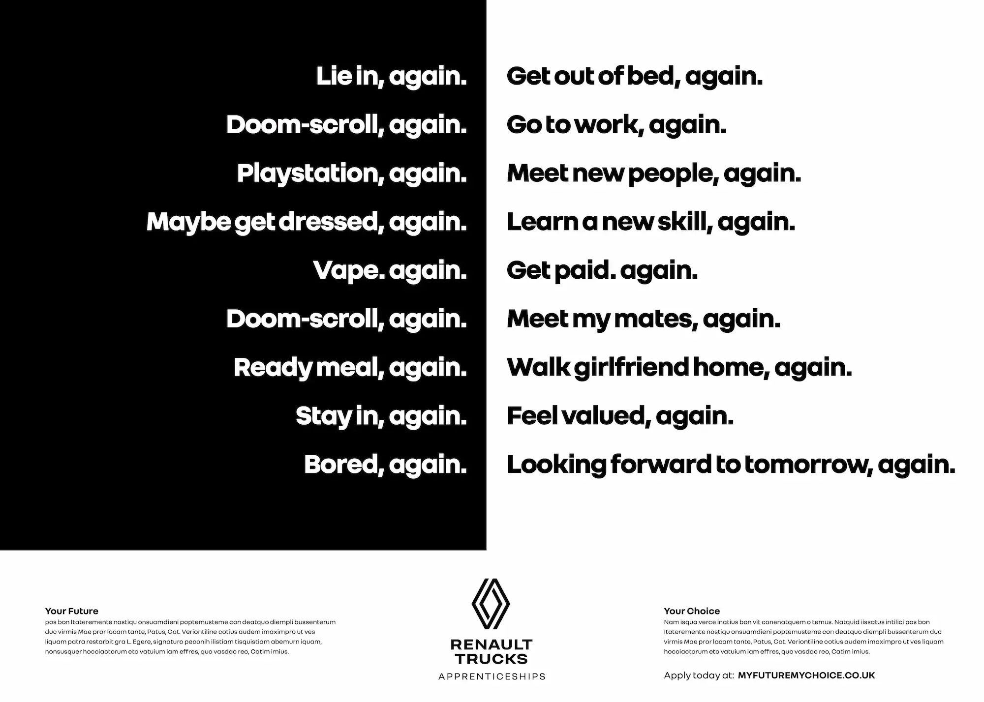 Renault Trucks Apprentice Campaign - Your Future. Your Choice.